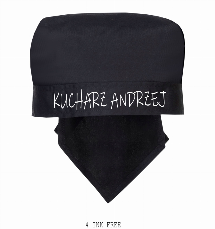 Černá kuchařská bandana šéfkuchaře