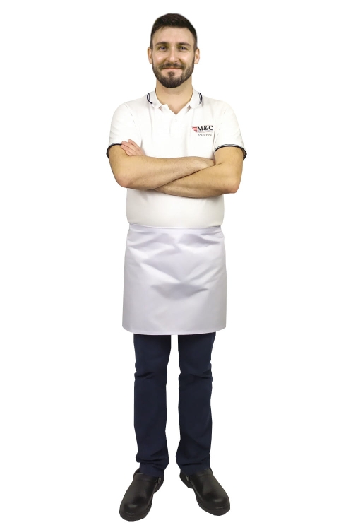 Bílá číšnická zástěra délka 40 cm