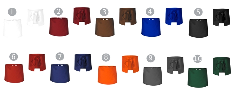 Modrá číšnická zástěra délka 40 cm