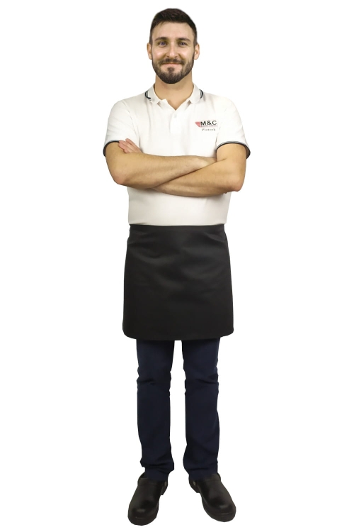 Černá číšnická zástěra délka 40 cm