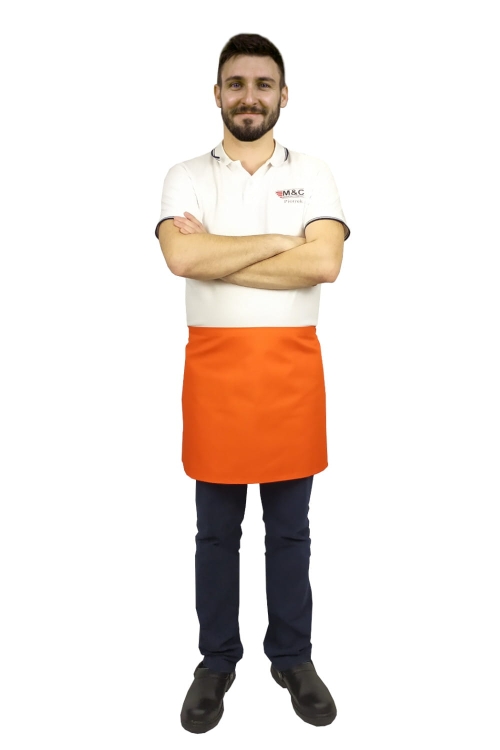 Oranžová číšnická zástěra délka 40 cm