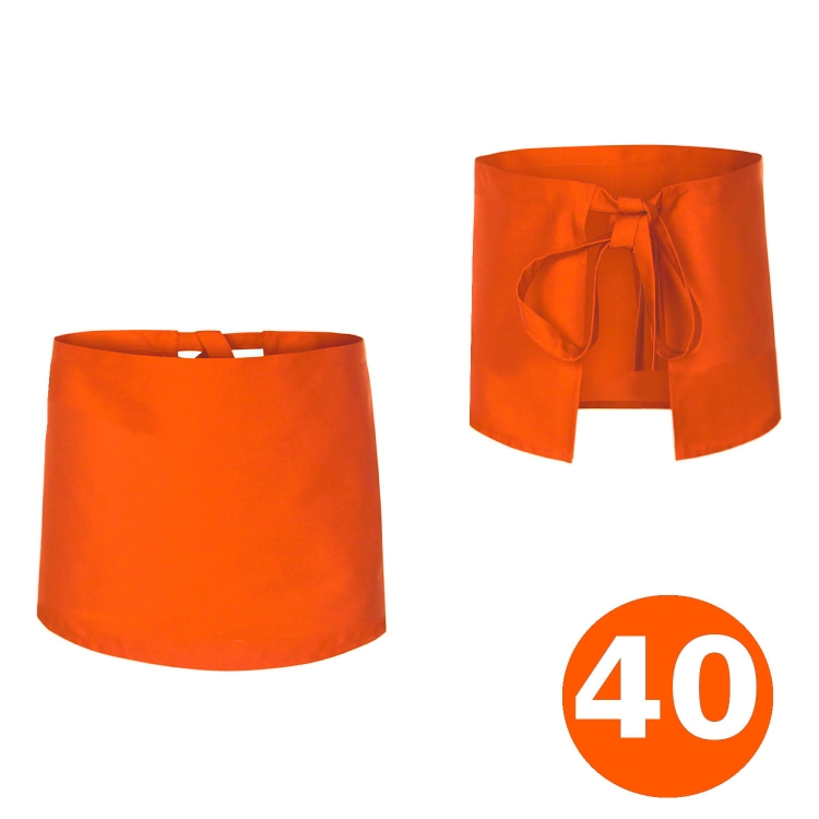 Dlouhá barová zástěra oranžová 40 cm