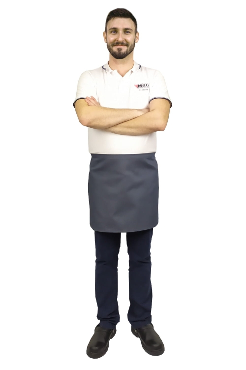 Šedá číšnická zástěra délka 40 cm