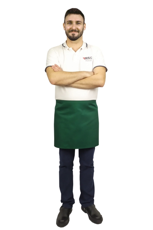 Zelená číšnická zástěra délka 40 cm