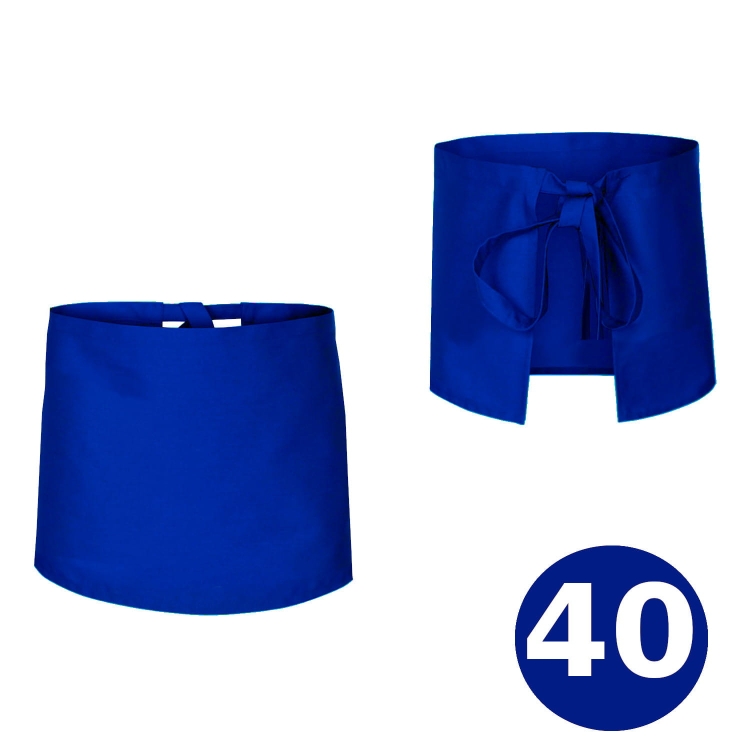 Dlouhá kuchařská zástěra modrá číšnická 40cm