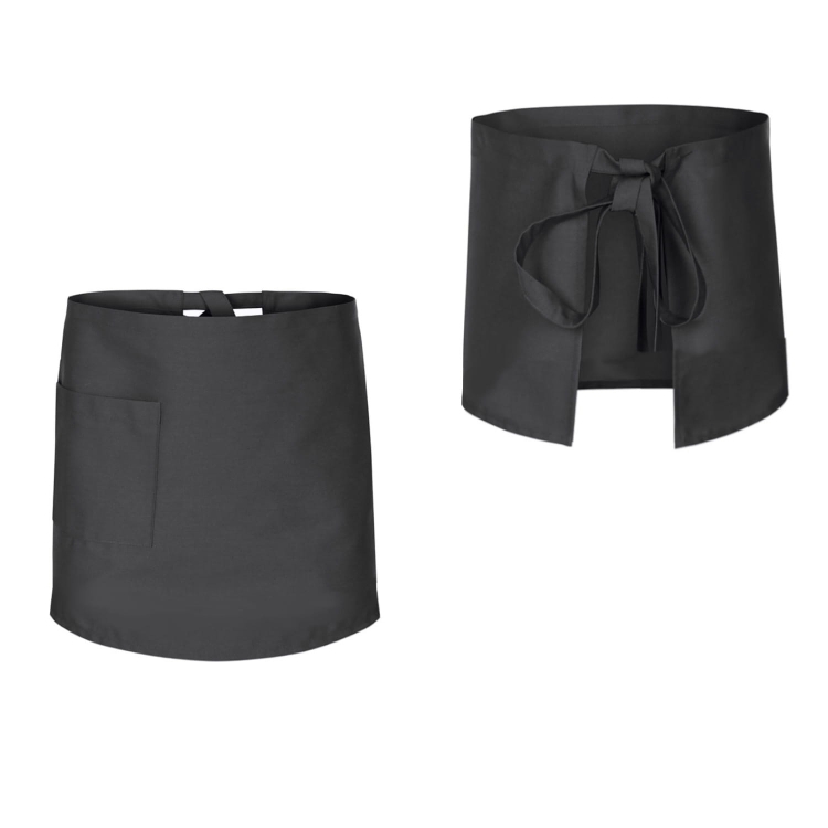 Šedý kuchařský zástěra 50 cm dlouhá
