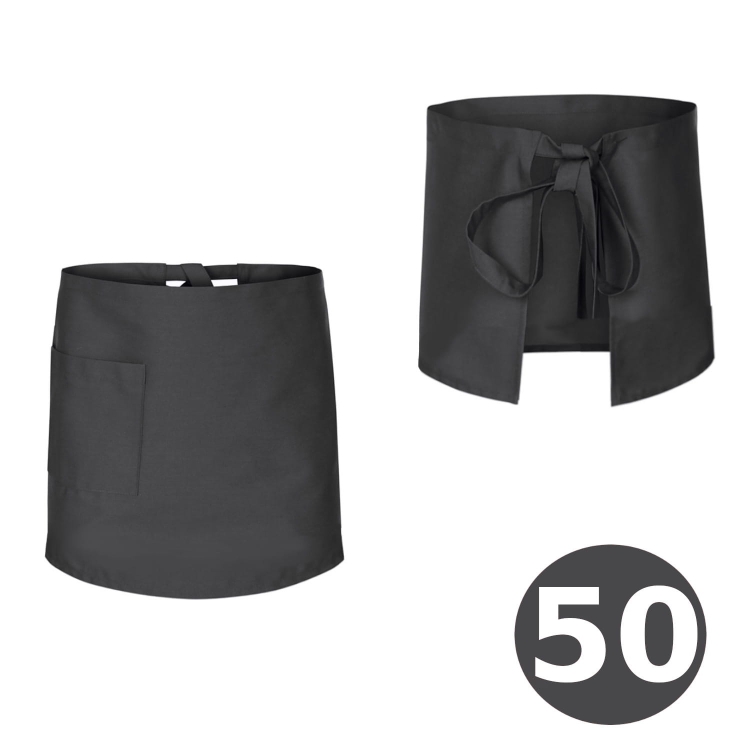 Dlouhá barmanská zástěra šedá 50 cm