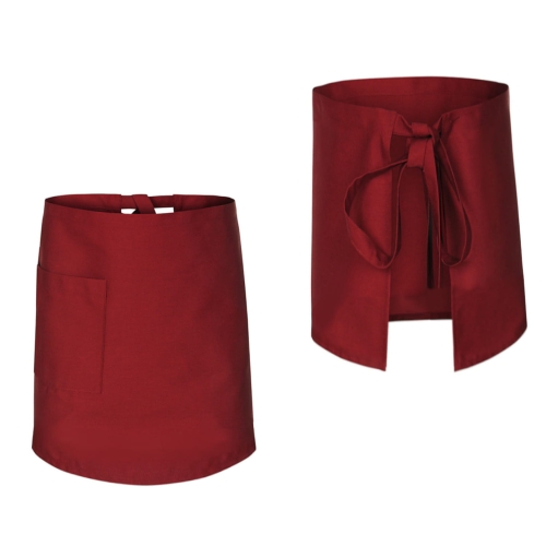 Bordová kuchařská zástěra pro číšníky, délka 60 cm.