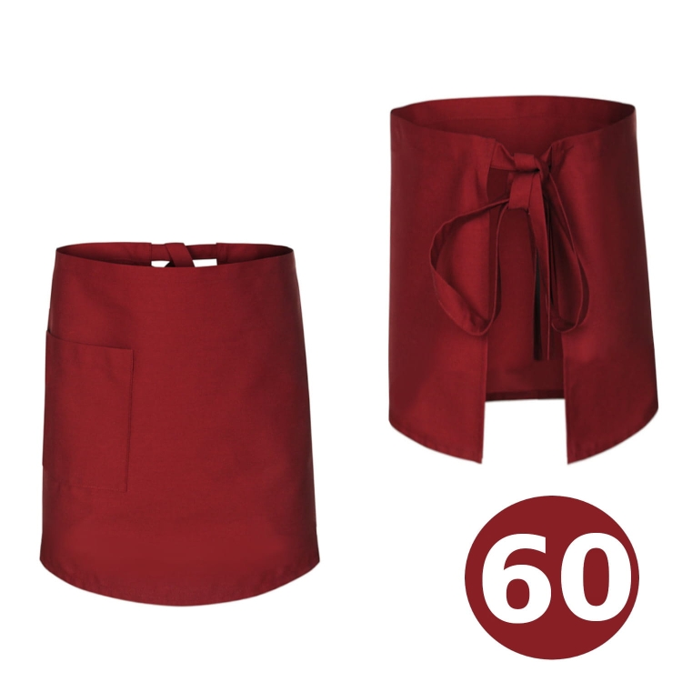 Dlouhá 60 cm kuchařská zástěra červená.
