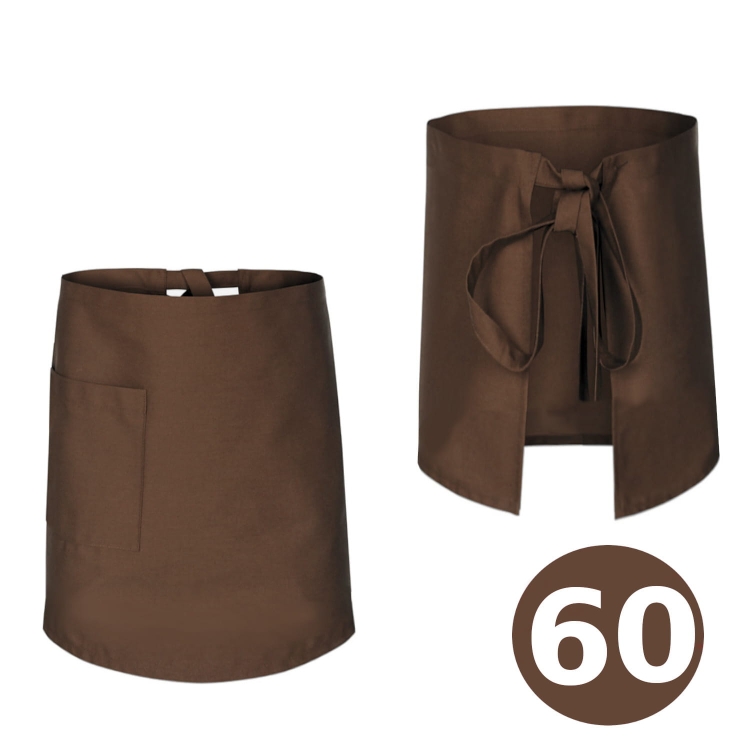 Hnědá kuchařská zástěra 60 cm