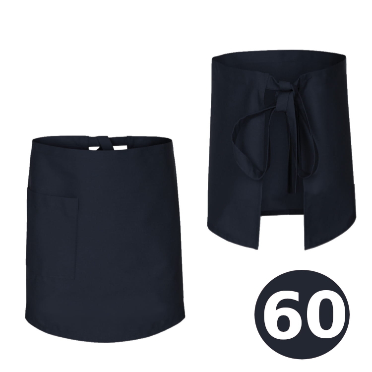 Dlouhá barmanská zástěra modrá 60 cm