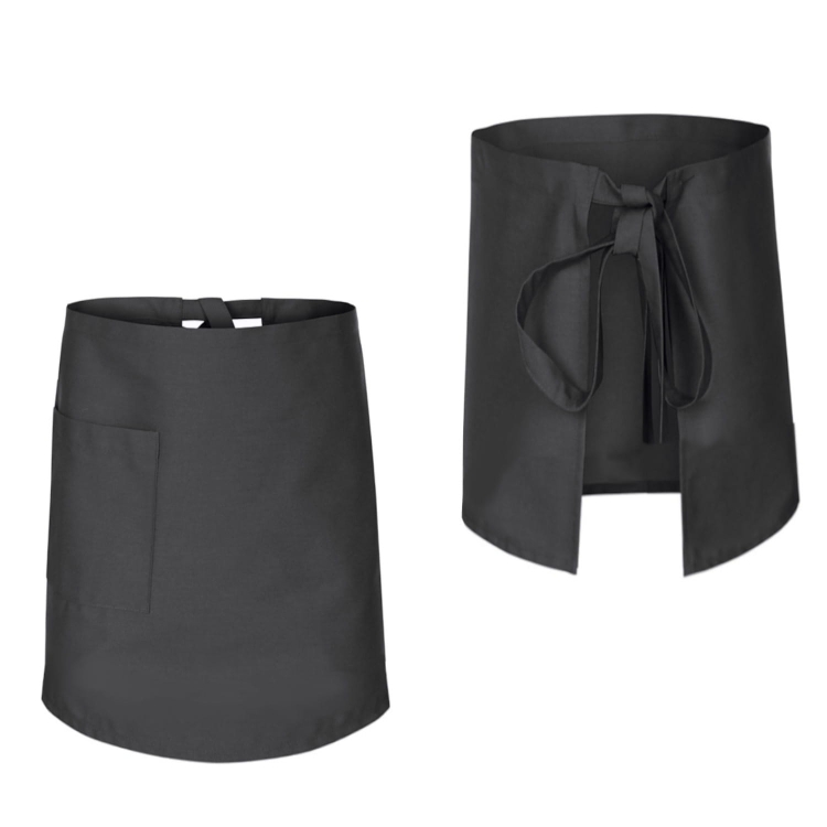 Šedá kuchařská zástěra pro číšníky, délka 60 cm