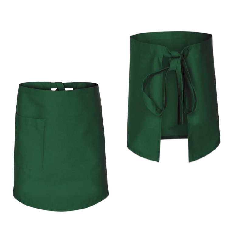 Zástěra kuchařská, číšnická, barmanská, délka 60 cm, zelená barva.