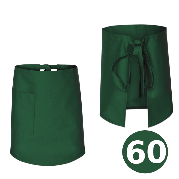 Délka 60 cm zelené kuchařské zástěry pro číšníky a barmany.