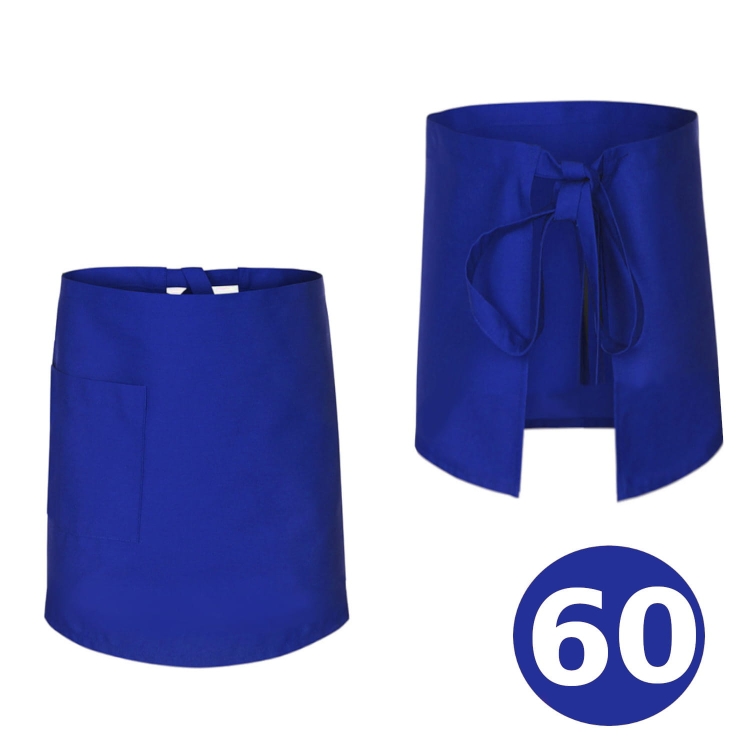 Dlouhá barová zástěra modrá 60 cm