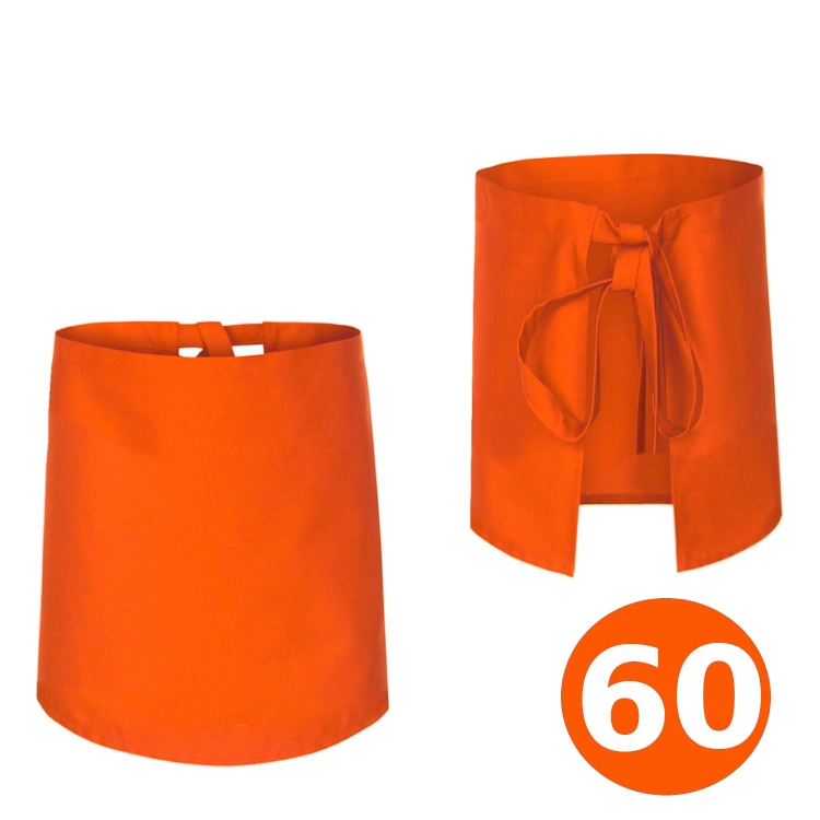 Dlouhá barová zástěra oranžová 60 cm