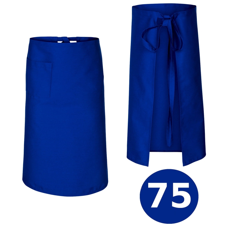 Dlouhá barová zástěra modrá 75 cm
