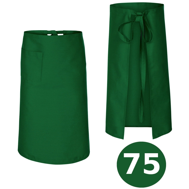 Dlouhá kuchařská zástěra barmanská zelená 75 cm