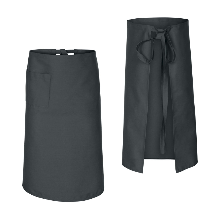 Šedá barmanská zástěra 75 cm dlouhá