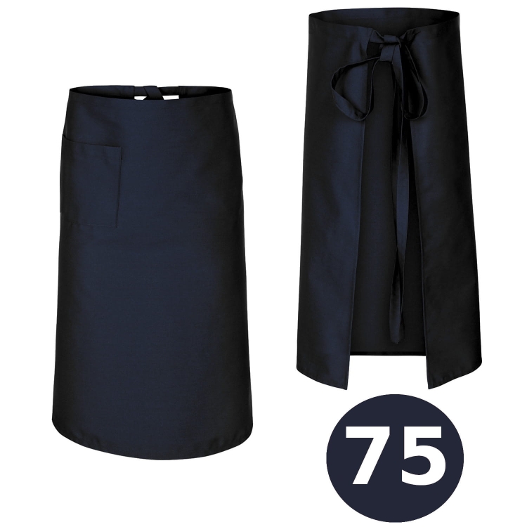 Dlouhá barmanská zástěra v námořnické modři 75 cm