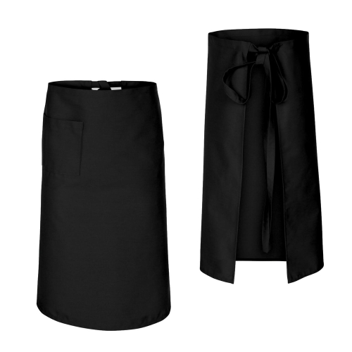 Černá kuchařská zástěra o délce 75 cm