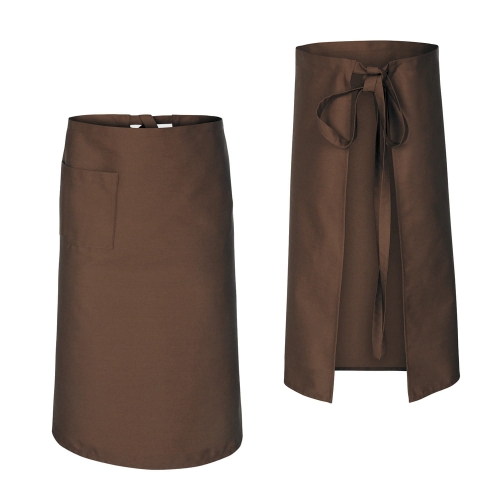 Hnědá kuchařská zástěra, délka 75 cm