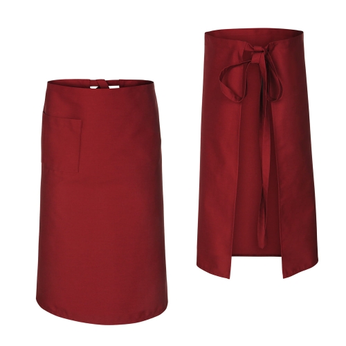 Kuchařská zástěra číšnická bordó, délka 75 cm