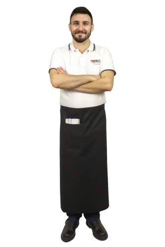 Černá číšnická zástěra délka 90 cm