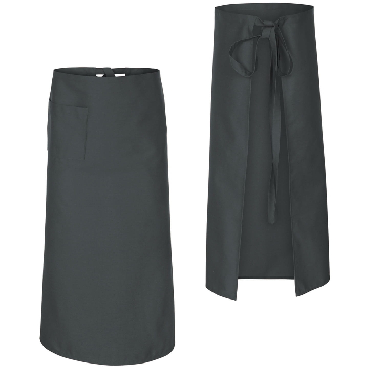 Šedá kuchařská zástěra délka 90 cm