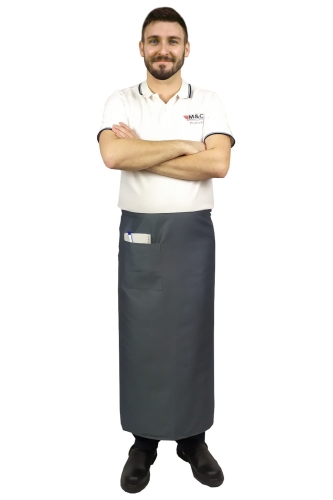 Šedá číšnická zástěra 90 cm