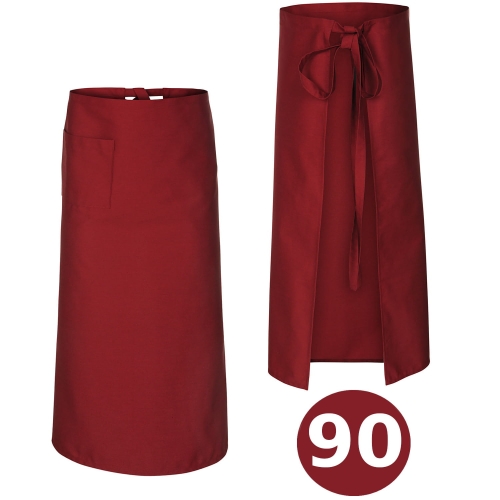 Zástěra kuchařská bordó délka 90 cm
