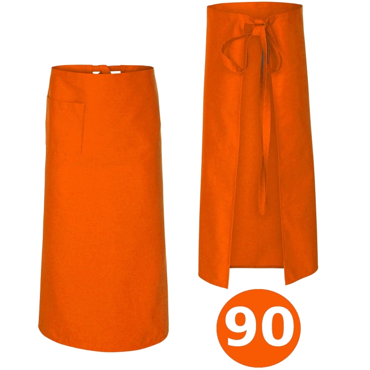 Oranžová kuchařská zástěra pro číšníky, délka 90 cm