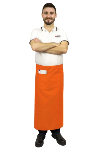 Servírovací zástěra oranžová o délce 90 cm