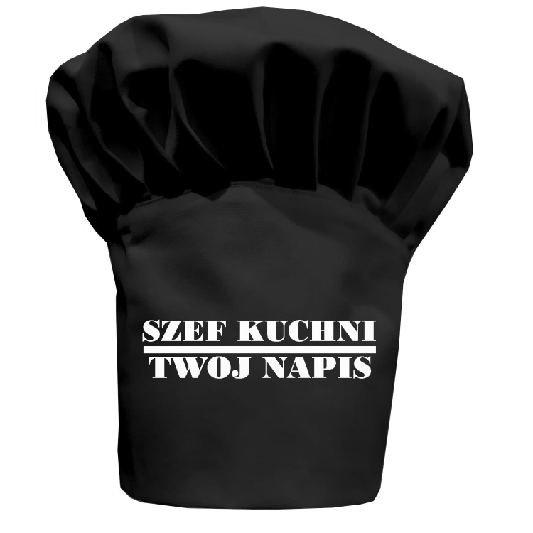 Černá kuchařská čepice Master Chef s tvým nápisem.