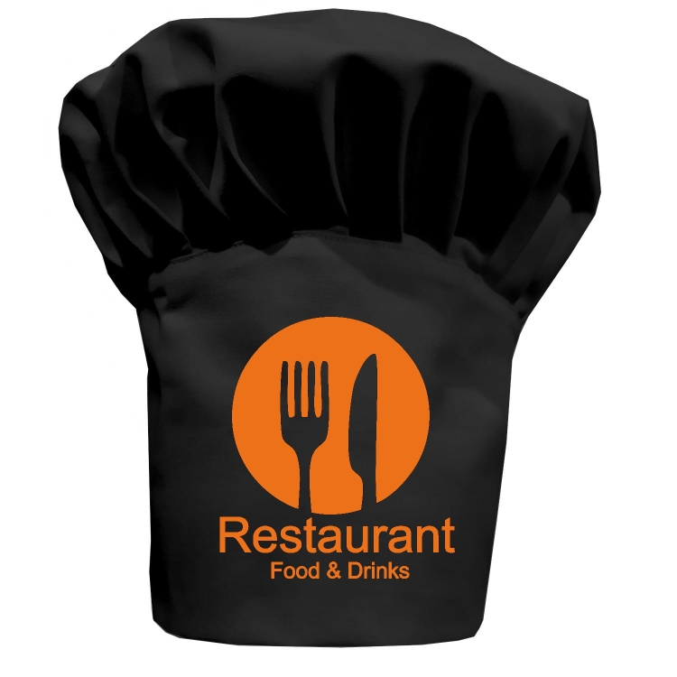 Kuchařská čepice Restaurant Food&Drinks s vaším nápisem