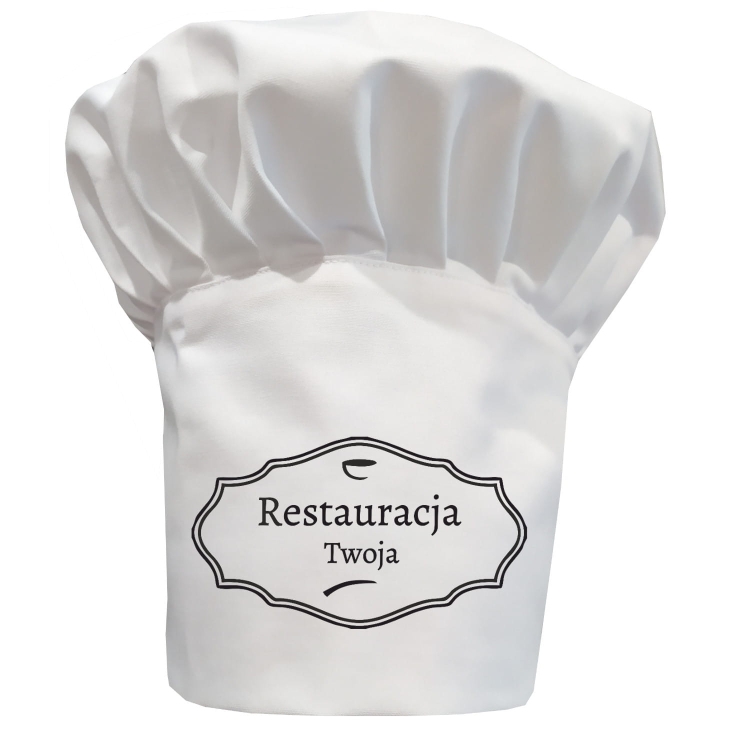 Kuchařská čepice s názvem vaší restaurace