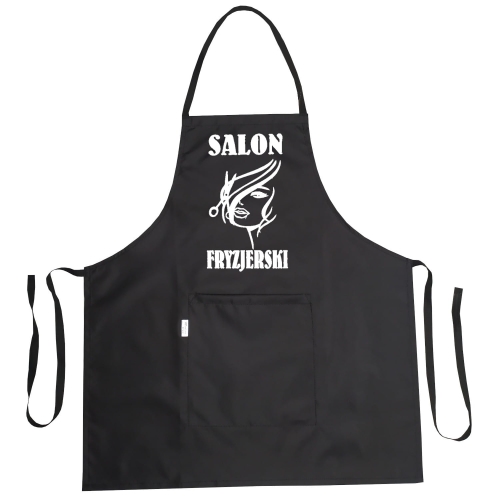 Voděodolný kadeřnický zástěr s grafikou 'Kadeřnický salon'