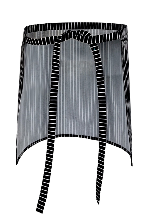 Čern apron s bílými pruhy