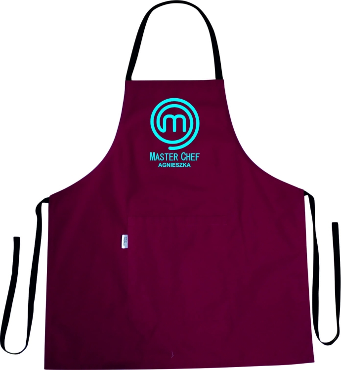 Kuchyňská zástěra s potiskem MASTER CHEF a jménem.