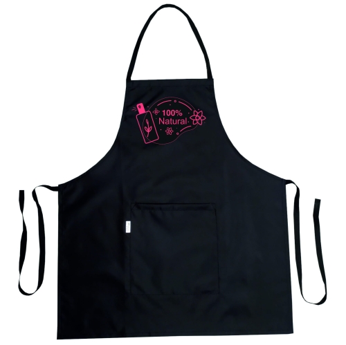 Voděodolný kosmetický plášť s grafikou 100% přírodních kosmetik.