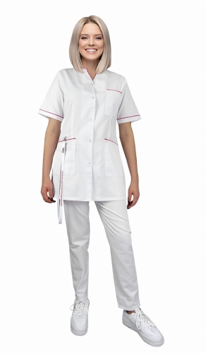 Dámský lékařský komplet PHARMACY COMFORT s růžovým lemováním