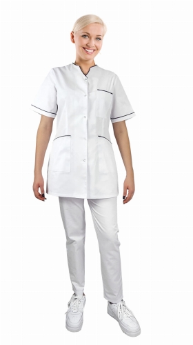 Dámský lékařský komplet PHARMACY COMFORT s modrým lemováním