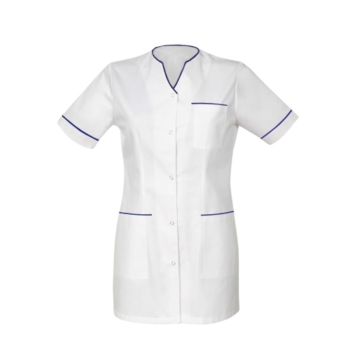 Dámský lékařský komplet PHARMACY COMFORT s modrým lemováním.