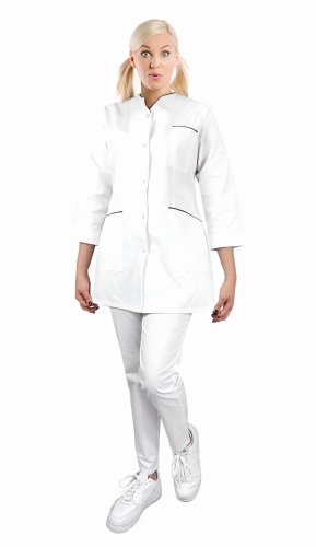 Dámský lékařský komplet 3/4 rukáv s modrým lemem