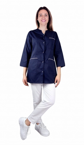 Dámský lékařský komplet 3/4 rukáv s bílým lemováním