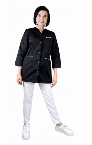 Dámský lékařský komplet 3/4 rukáv s bílým lemováním