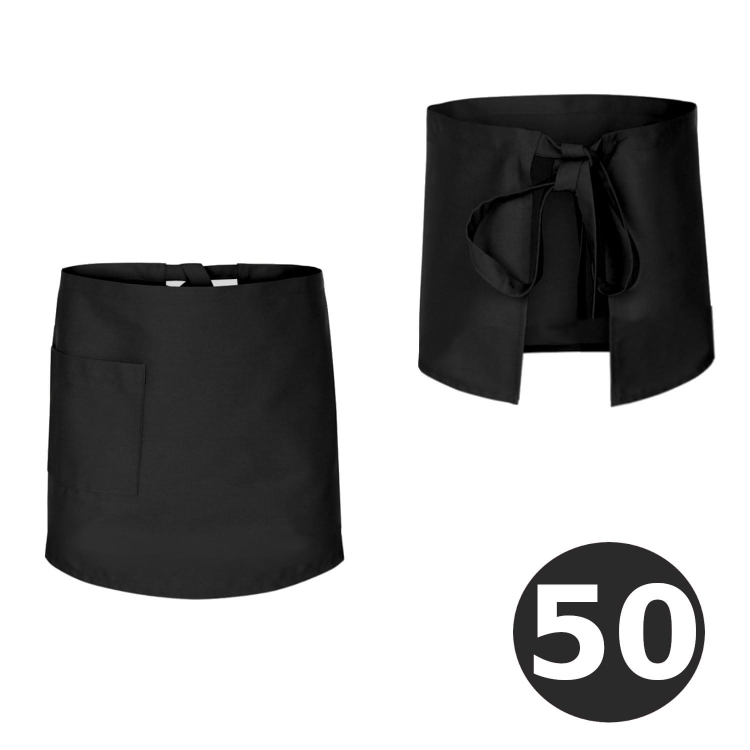 Délka 50 cm černá barmanská zástěra