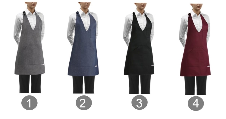 Bordowy fartuch barmański