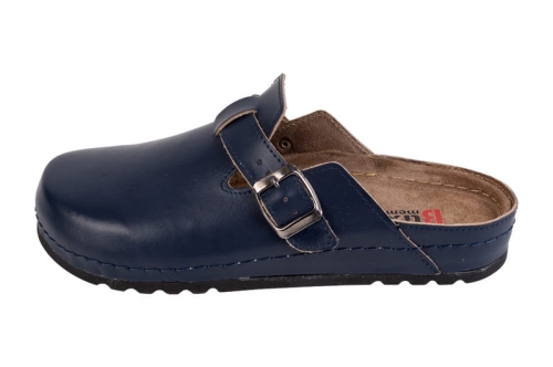 Granatowe klapki medyczne skórzane