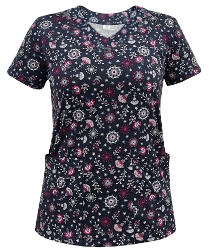 Elastyczna bawełna w bluzie medycznej W12